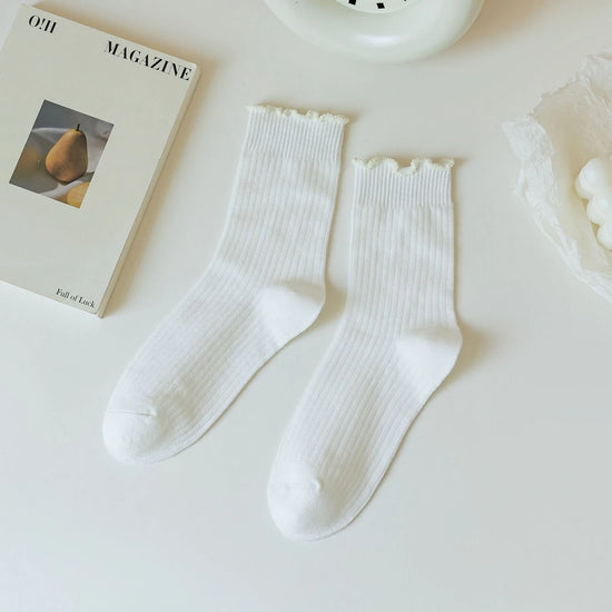 Ruffle Socks White