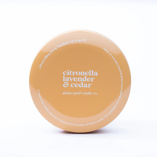 Orange Tin: Citronella + Lavender + Cedar 14 Ox Candle