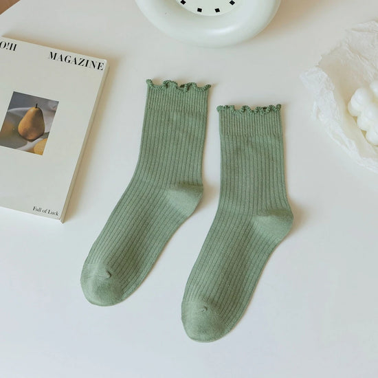 Ruffle Socks Green