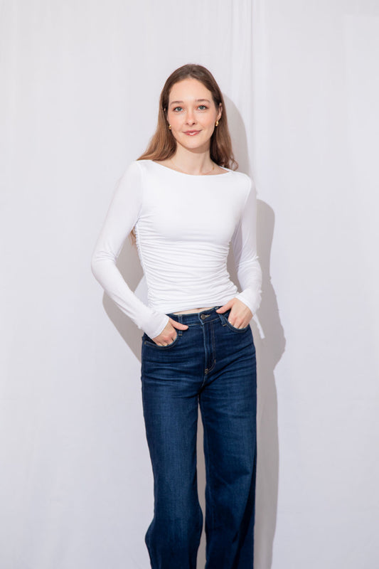Selma Boat Neck Long Sleeve Top