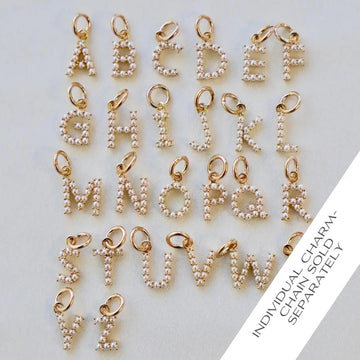 Pearl Initial Charm
