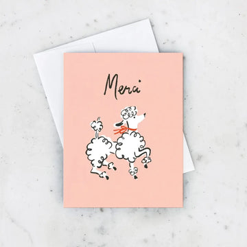 Merci Poodle Card