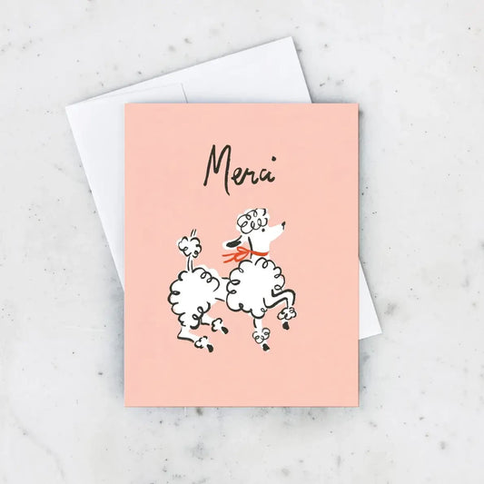 Merci Poodle Card