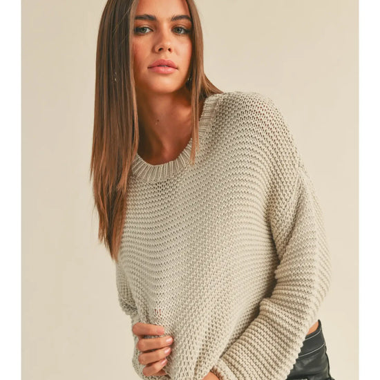 Fisherman Knit Sweater Oatmeal