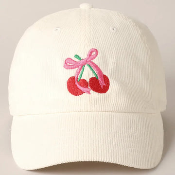Cherries Embroidered Hat
