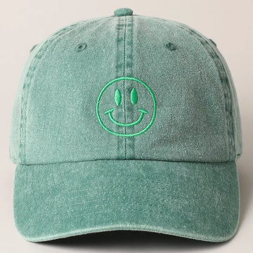 Happy Face Embroidered Hat