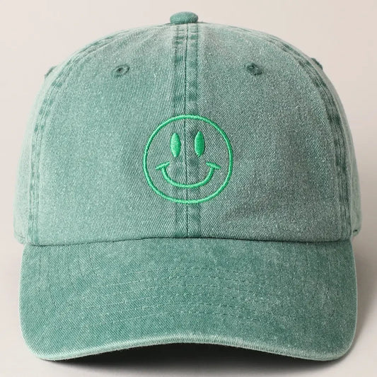 Happy Face Embroidered Hat