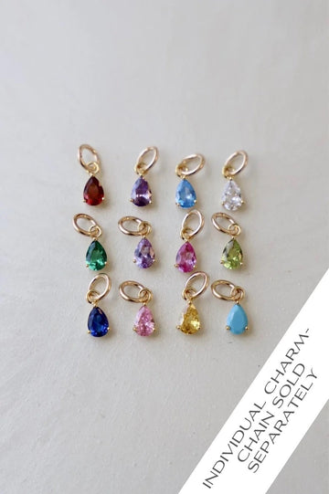 Teardrop Birthstone Charm