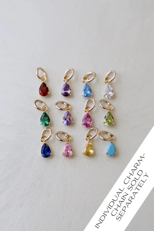 Teardrop Birthstone Charm