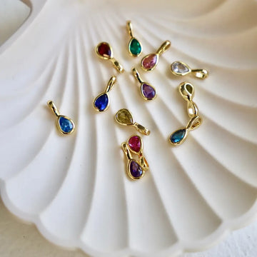 Teardrop Bezel Birthstone Charm