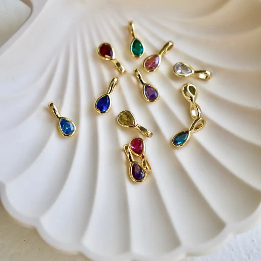 Teardrop Bezel Birthstone Charm