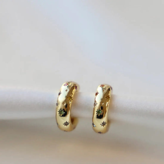 Penny Cz Star Hoop Gold