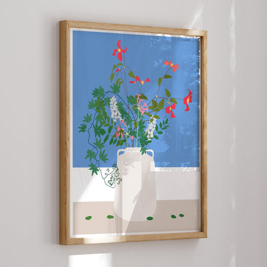 Clematis Abstract Still Life, Signed Art Print