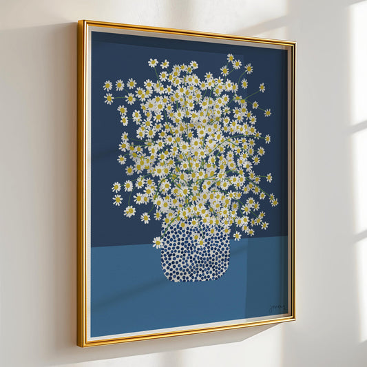 Chamomile Flowers, Signed Art Print