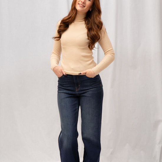 Carly Mock Neck S Oatmeal