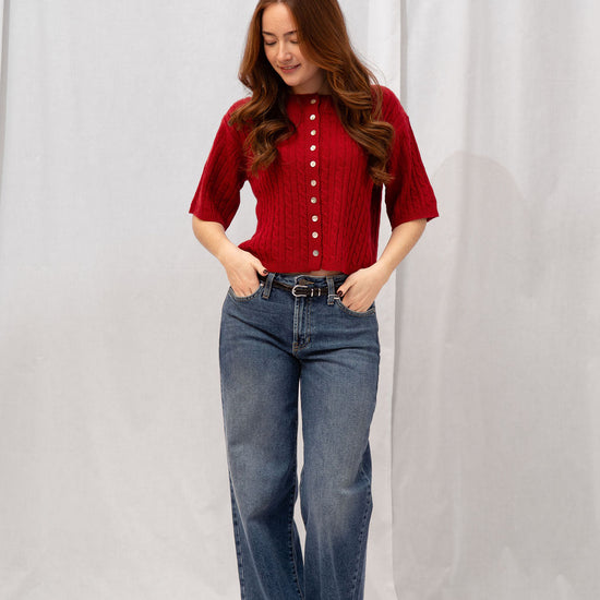 Poppy Cardigan Red