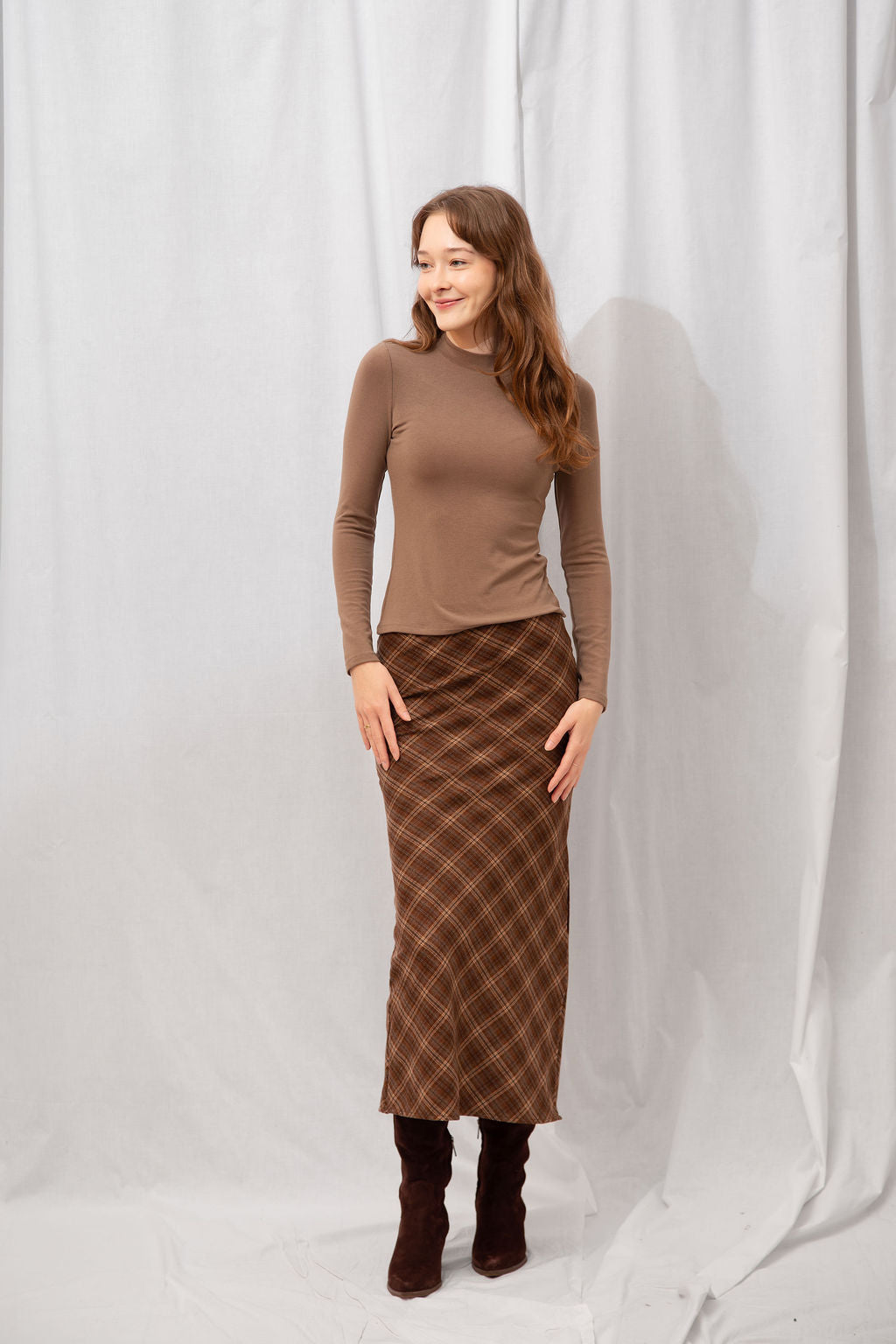 Rooney Plaid Midi Skirt