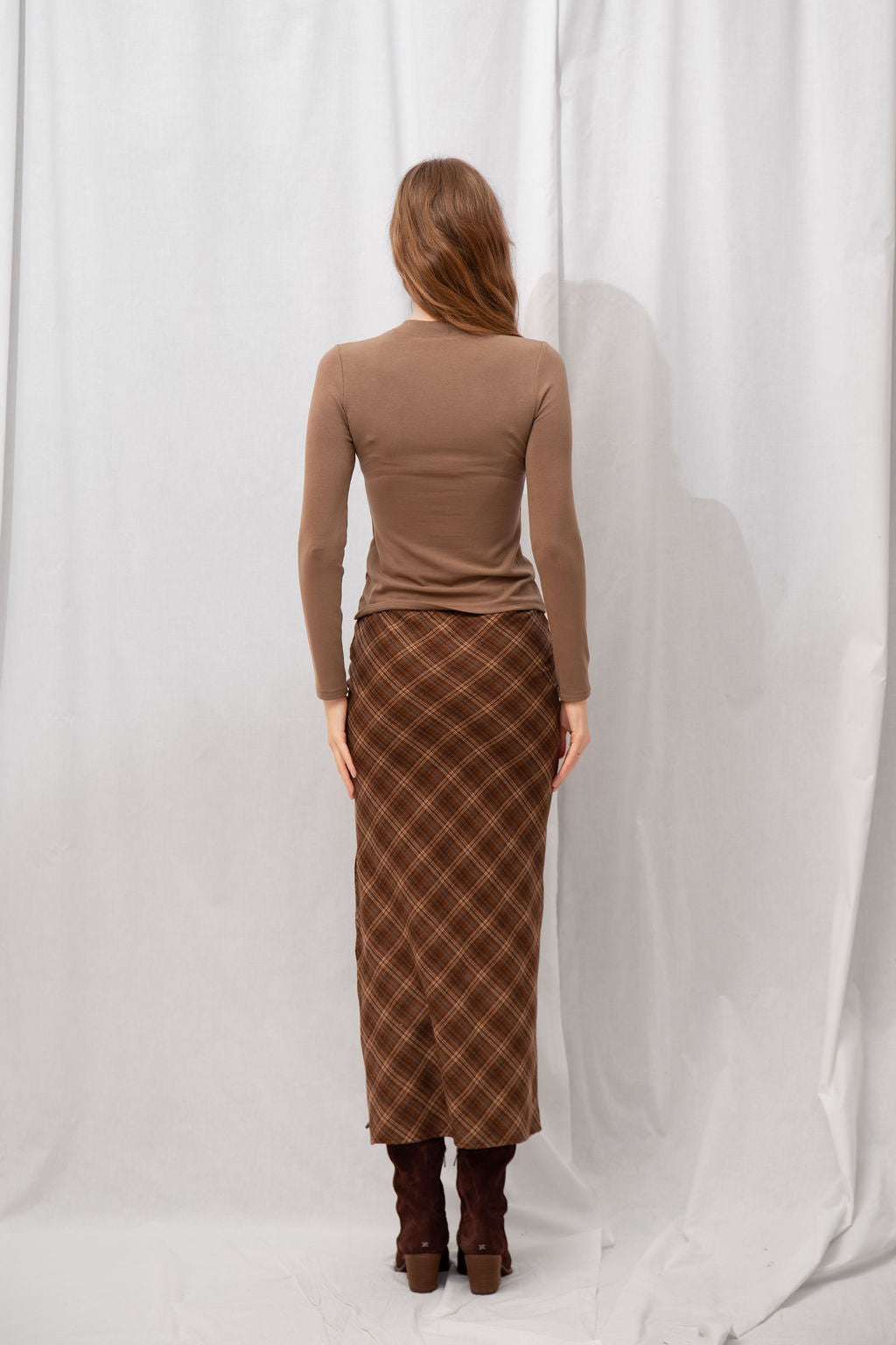 Rooney Plaid Midi Skirt