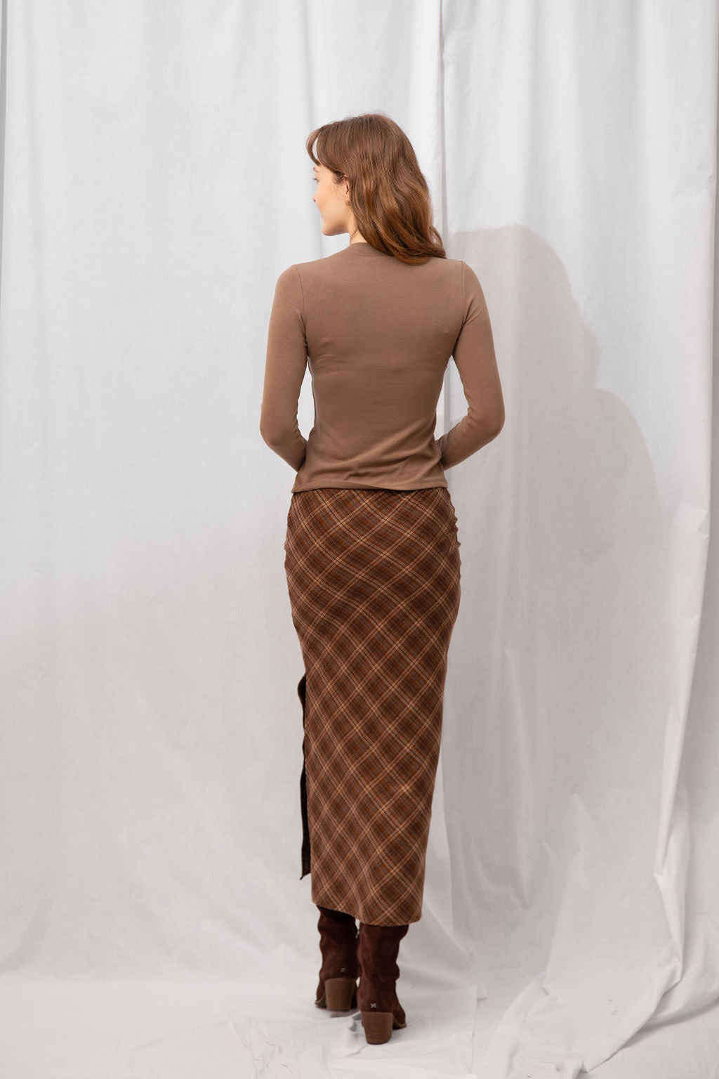 Rooney Plaid Midi Skirt