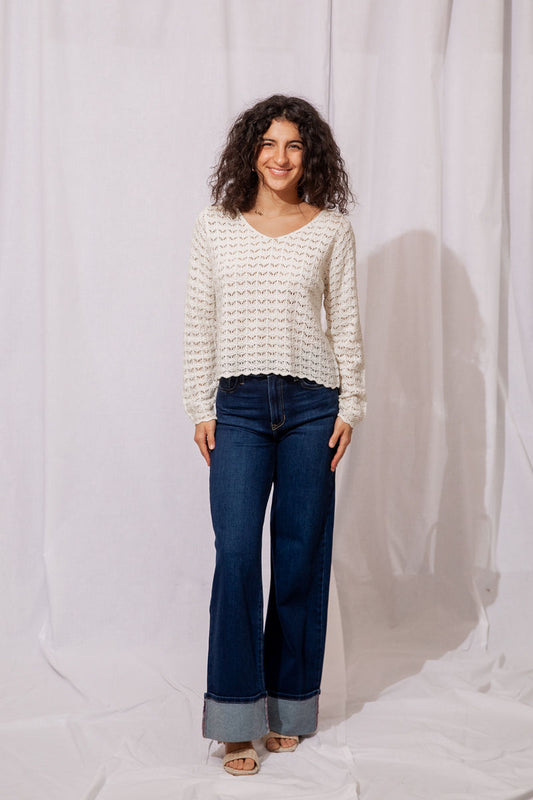 Mila Scallop Hem Sweater