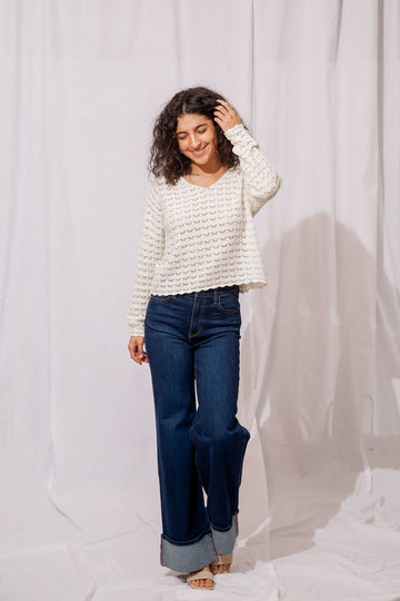 Mila Scallop Hem Sweater