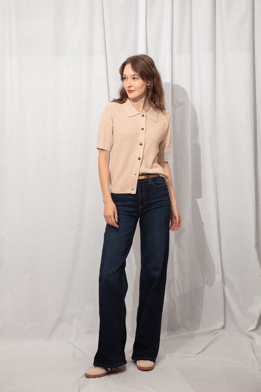 James Knit Button Up