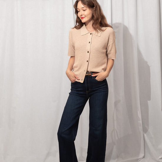 James Knit Button Up Large