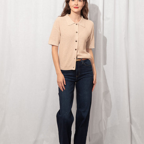 James Knit Button Up