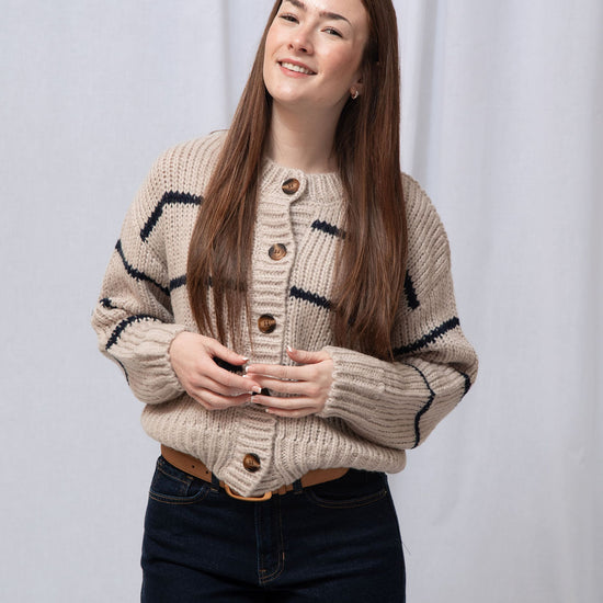 Lori Striped Cardigan Large