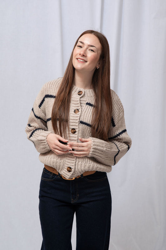 Lori Striped Cardigan Large