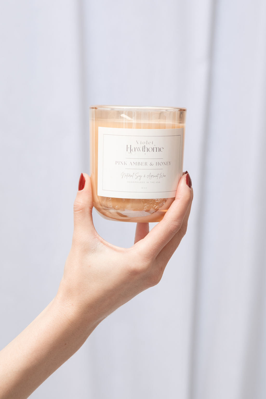 Pink Amber & Honey Candle, 12oz