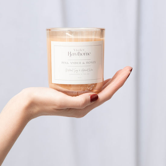 Pink Amber & Honey Candle, 12oz