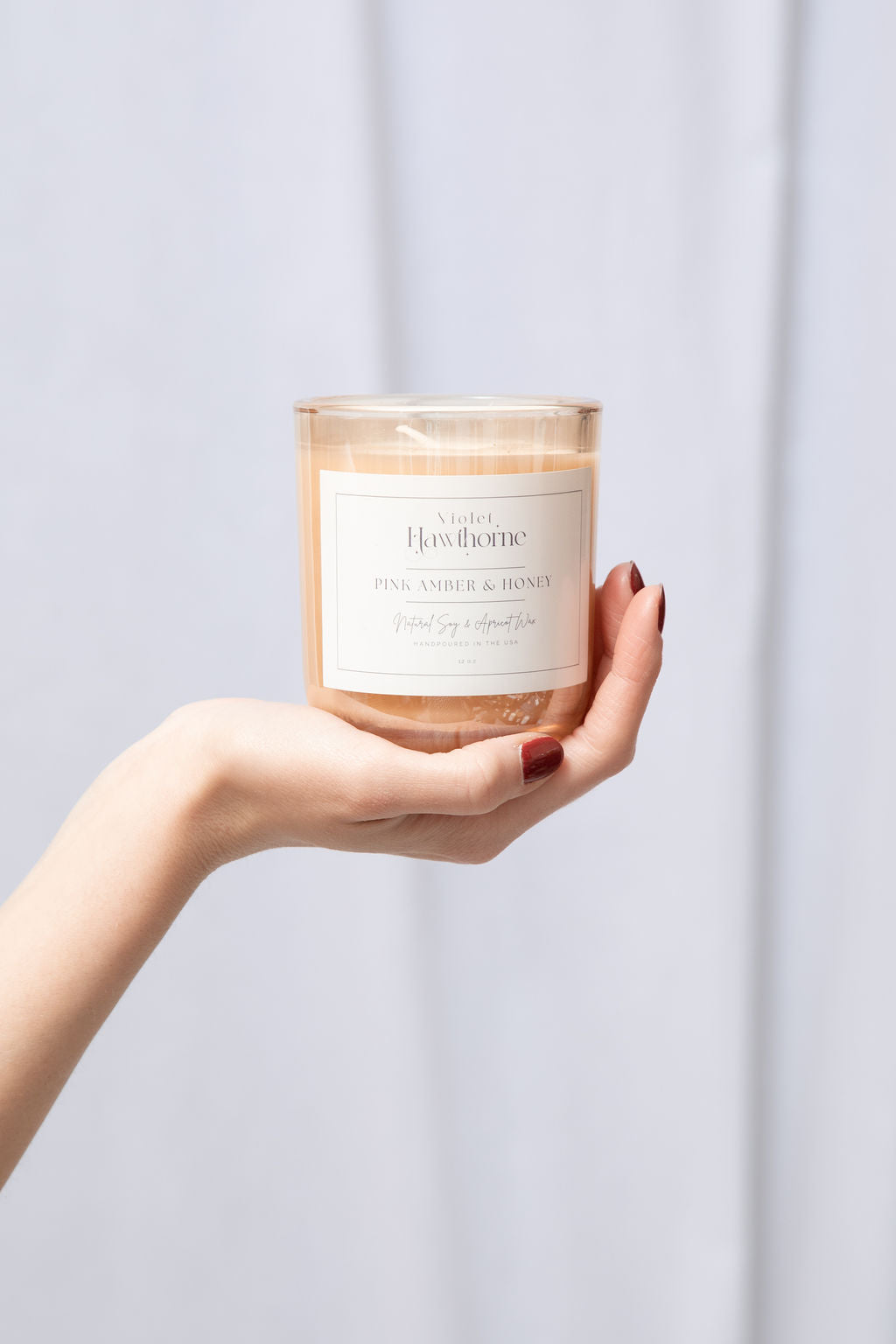 Pink Amber & Honey Candle, 12oz