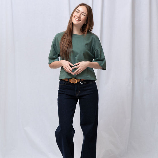 High Rise Palazzo Wide Leg Super Dark