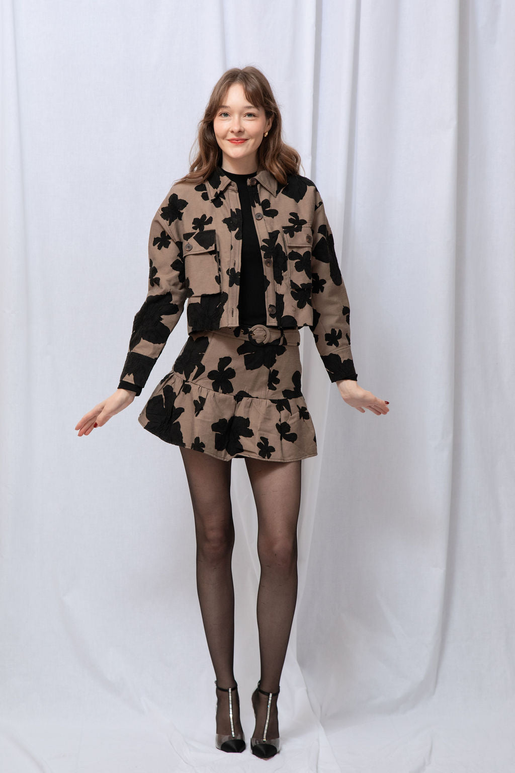 Sophie Jacquard Mini Skirt