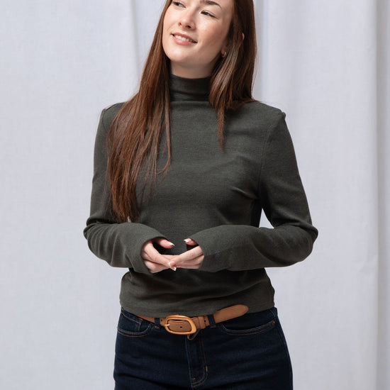 Arie Mock Neck Charcoal