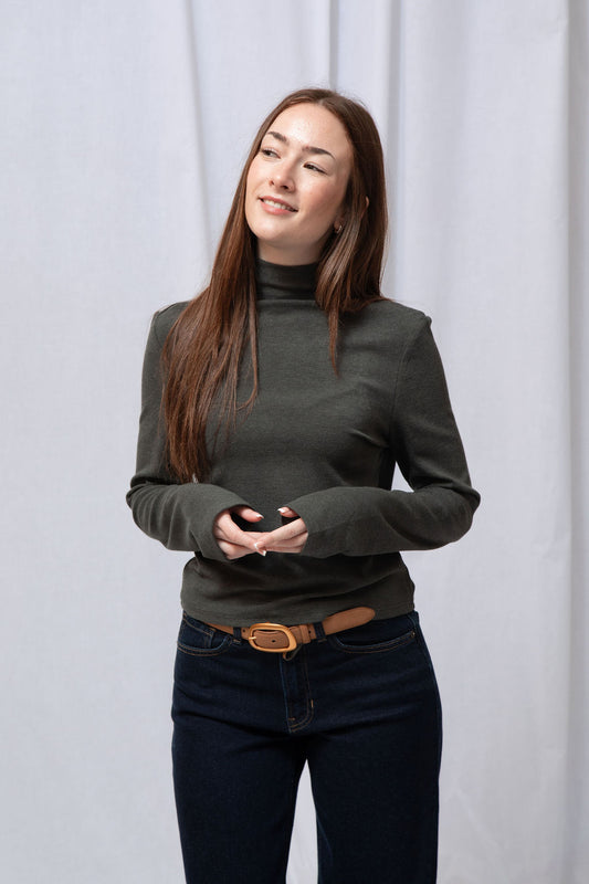 Arie Mock Neck Charcoal