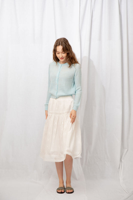 Eden Eyelet Embroidered Midi Skirt