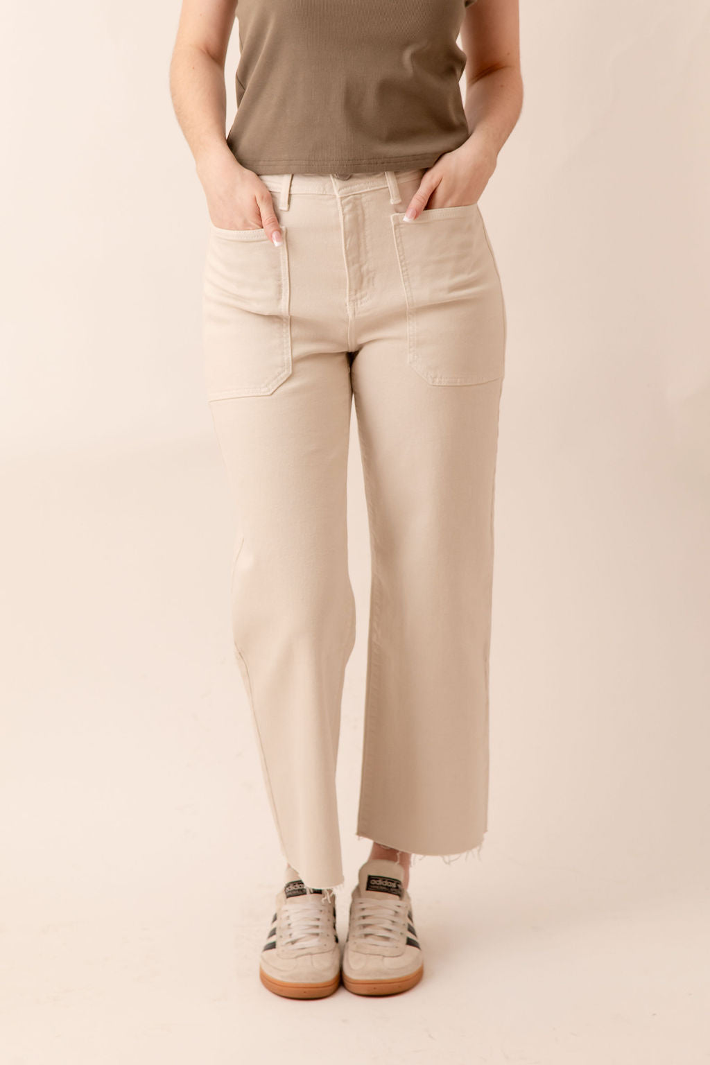 High Rise Utility Wide Leg Sea Salt