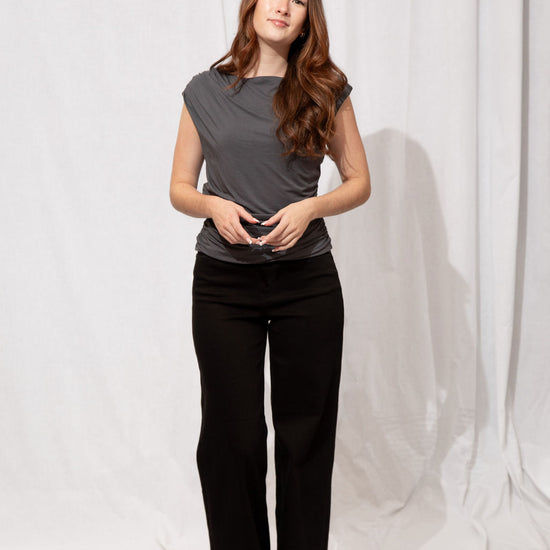 High Rise Palazzo Wide Leg Black