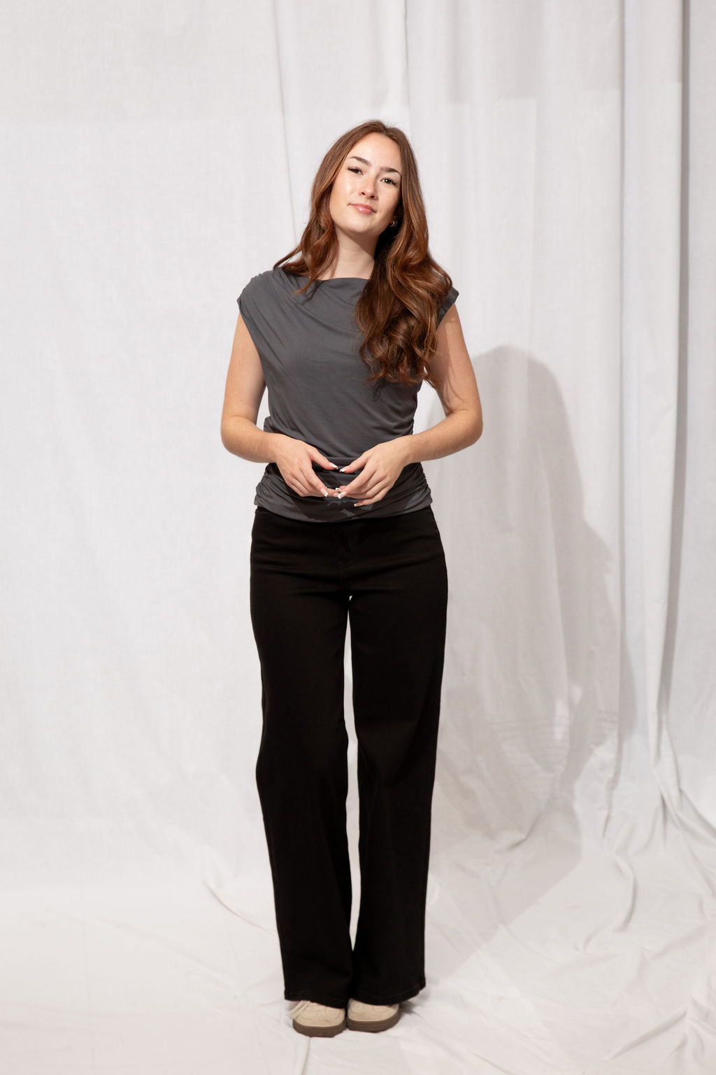 High Rise Palazzo Wide Leg Black