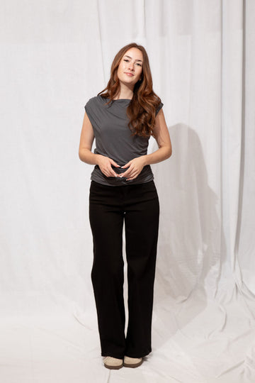 High Rise Palazzo Wide Leg Black