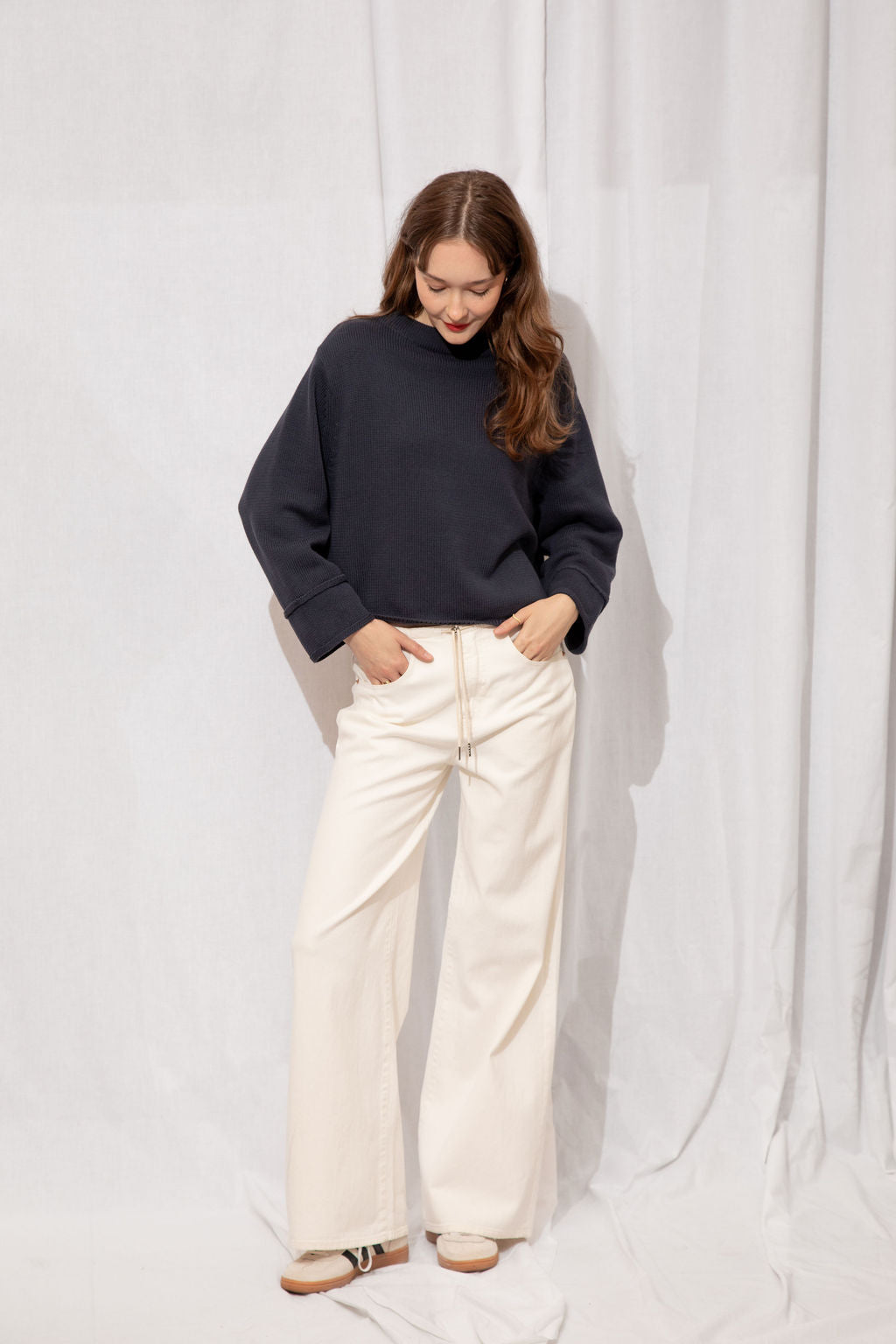 Camden Sweater Navy White Stripe
